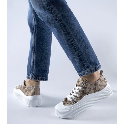 Gemre Brown sneakers decorated with Cavi monogram Cene