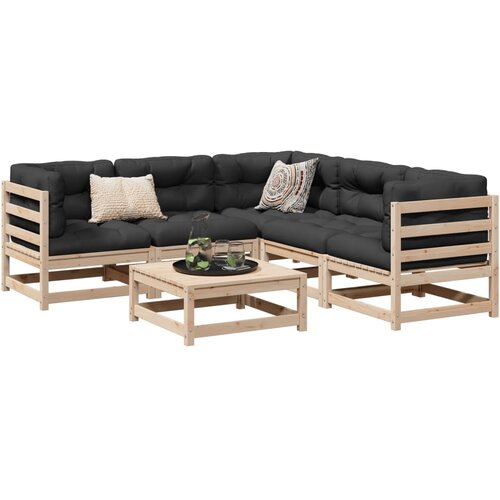 vidaXL 6-dijelni set vrtnih sofa od masivne borovine s jastucima Cene
