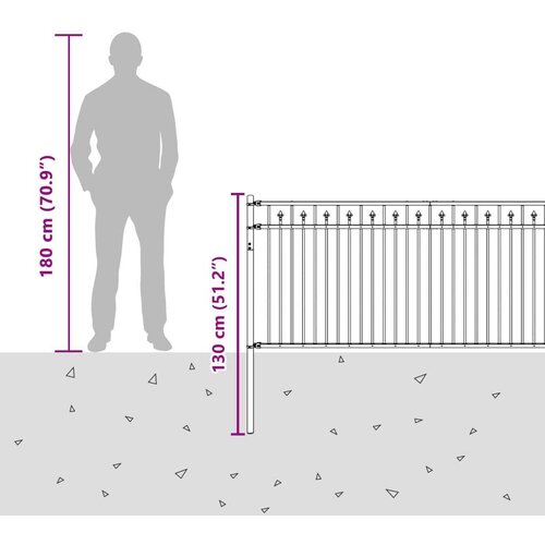  Ograde sa &amp;scaron;iljkom Crna 200 x 130 cm Čelik s prahom premazan Slike