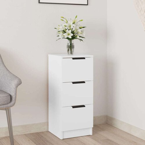  Komoda bela 30x30x70 cm konstruiran les, (20601421) Slike