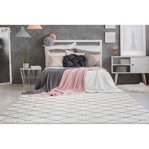Kayoom PREPROGA Z VISOKIM FLOROM 160/230 cm bela, bež Slike