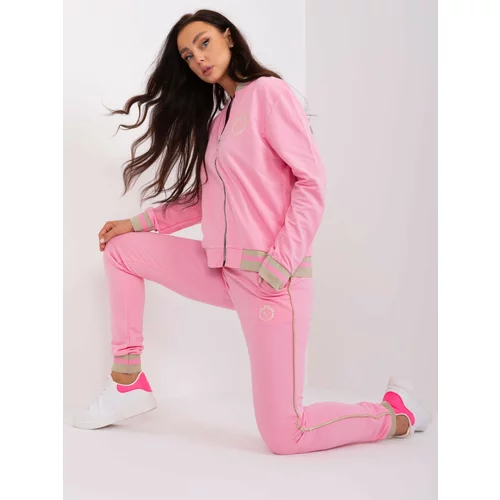 Fashion Hunters Pink women's tracksuit with trousers