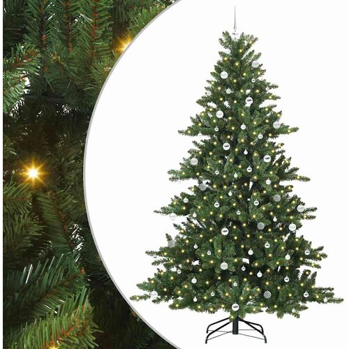 VidaXL Umjetno božićno drvce s nogom with LEDs s stalakom 240cm PVC Slike