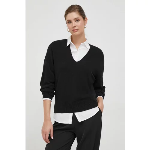 Sisley Volnen pulover ženski, črna barva