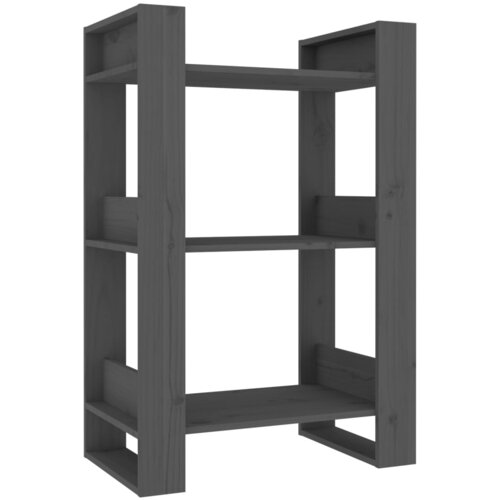 Maison Chic Knjižna omara - Knjižni regal siva 60x35x91 cm trdna borovina, (21723225) Slike