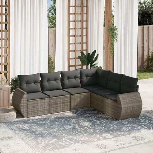 vidaXL 6-dijelni set vrtnih sofa od poliratana s jastucima sivi Cijene