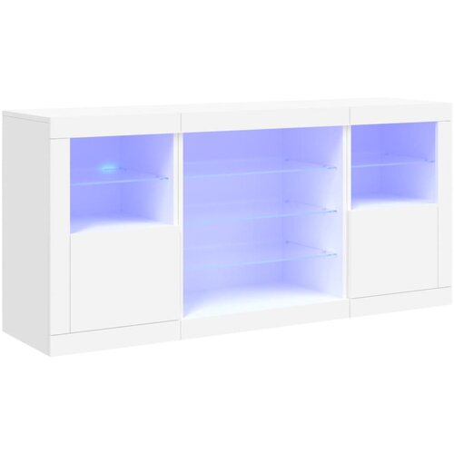 Maison Chic Komoda - Predalnik z LED lučkami bela 142,5x37x67 cm, (21717327) Cene