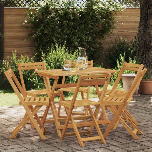  Sklopive Vrtne Stolice 6 pcs Prirodna 40 x 53 x 80 cm Cene