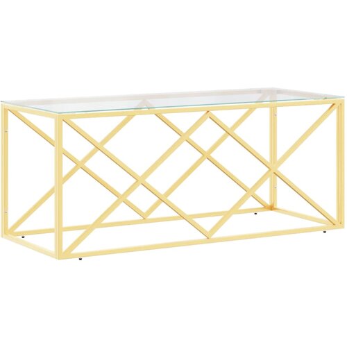 Maison Chic Klubska mizica - kavna mizica - Nizka mizica 110x45x45 cm nerjaveče jeklo in steklo, (21753926) Cene