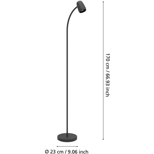 Eglo 902172 - podna lampa carlo 1xE14/18W/230V crna Slike