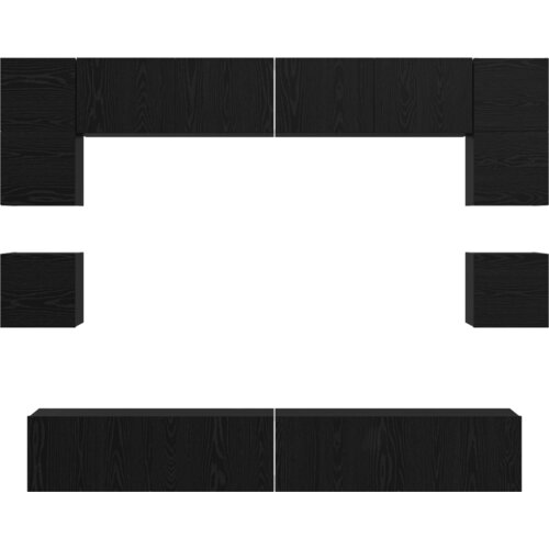 vidaXL Komplet TV omaric s polico Drugo 8 pcs Črni hrast 100 x 30 x 30 cm Cene