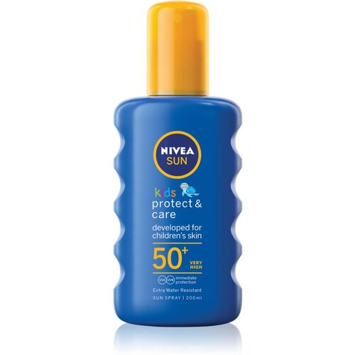Nivea Sun Kids Protect & Care Sun Spray SPF50+ vodoodporen barvni sprej za zaščito pred soncem 200 ml Cene
