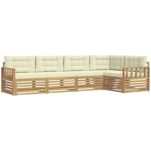 vidaXL Zunanja garnitura za sedenje 6 pcs Bela in krem Poliester, (5000279921) Cene