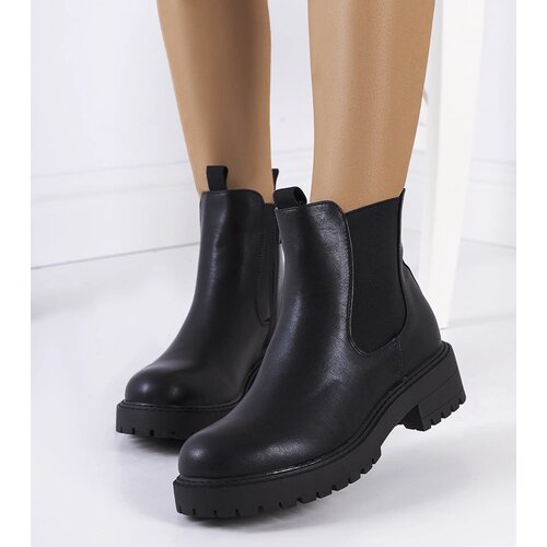 Gemre Black eco-leather ankle boots Ecrin Cijene