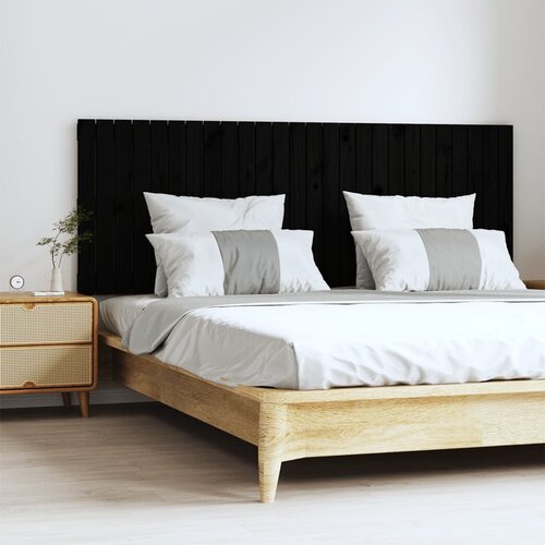 vidaXL Zidno uzglavlje crni 166x3x60 cm od masivne borovine Cijene