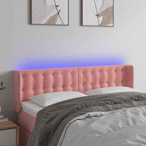 The Living Store LED posteljno vzglavje roza 147x16x78/88 cm žamet - LED Vzglavje, (21659957) Cene