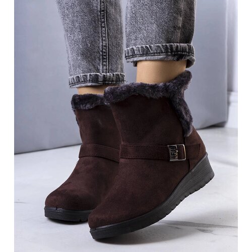 Gemre Brown insulated wedge ankle boots Capo Cene