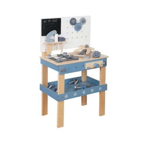 Kinder Home Dječja drvena radionica s alatima plava, 46 x 26 x 67 cm Cijene