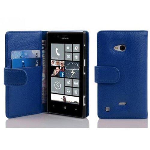 Cadorabo Ohišje, združljivo z Nokia Lumia 720 v mornarsko modra - Zaščitni ovitek iz teksturiranega umetnega usnja in žep za kartice, (20550438) Cene