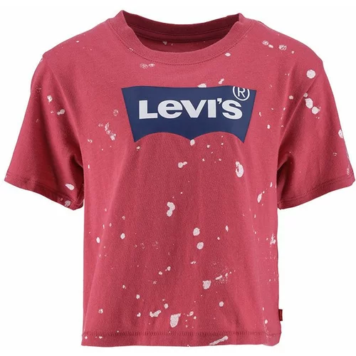 Levi's Otroška bombažna kratka majica rdeča barva