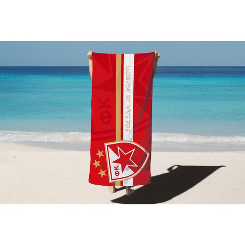 Stefan peškir za plažu crvena zvezda - zvezda je život, crveni Cene
