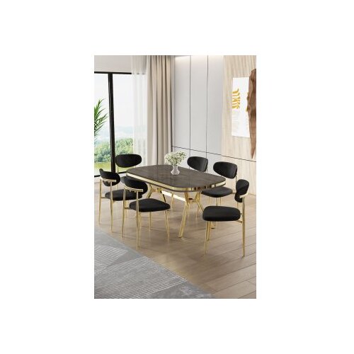 Hanah home trpezarijski set, 7 dijelova, crni Cene