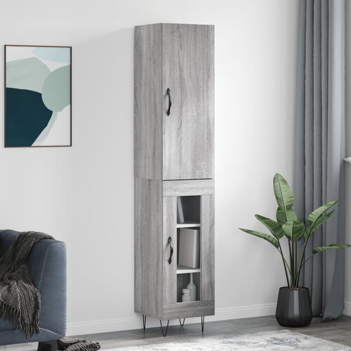  Visoka komoda siva sonome 34,5x34x180 cm od konstruiranog drva Slike
