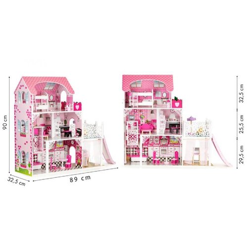 ECO TOYS Drvena Kućica Za Lutke Sa Liftom Xxl Slike
