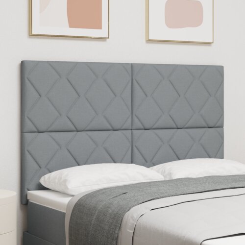  Vzglavje z LED lučmi z vzglavjem Svetlo siva 144 cm blago, (5000142561) Cene