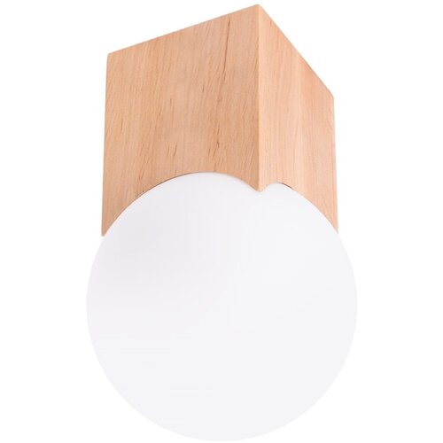Nice Lamps Stropna svetilka v naravni barvi s steklenim senčilom 12x12 cm Rayer &amp;ndash; Slike