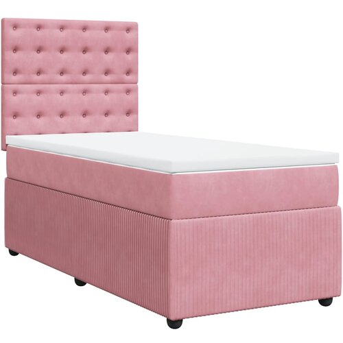 VidaXL Box spring postelja z vzmetnico roza 80x200 cm žamet, (21310695) Slike