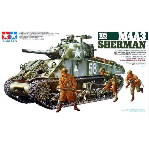 Tamiya Ameriški M4A3 Sherman s 105 mm HAVBICO, (21287647) Cene
