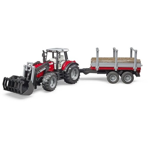  Traktor MF 7480 sa prikolicom za drva i utovarivačem Cene