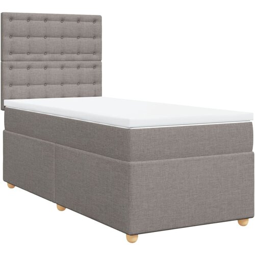 vidaXL Box spring postelja z vzmetnico taupe 100x200 cm blago, (21291303) Cene