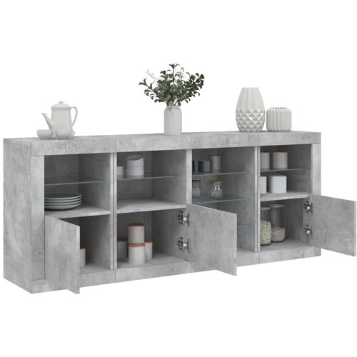 The Living Store Komoda z LED lučkami betonsko siva 164x37x67 cm - Komoda, (21660915) Cene