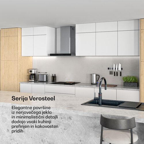 Klarstein Verosteel napa 60 cm, Elegantna, minimalistična, močna, Energijski razred A++, 881,6 m&amp;sup3;/h Slike