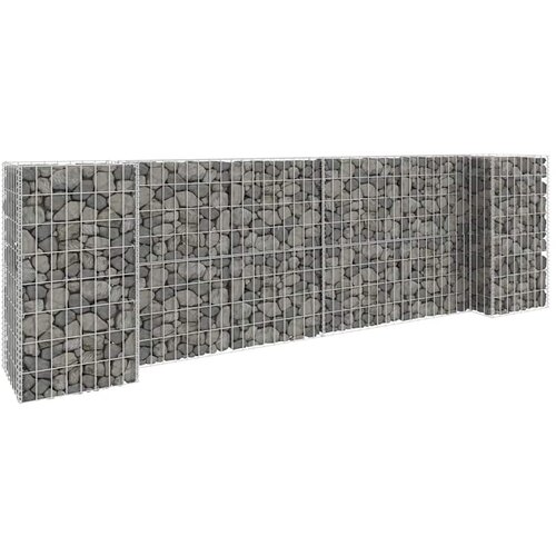  Gabionska sadilica u H-obliku od čelične žice 260 x 40 x 80 cm Slike