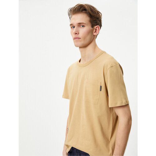 Koton Crew Neck T-Shirt Pocket Detailed Short Sleeve Cotton Slike