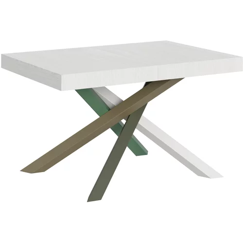 Itamoby   Volantis (90x130/390 cm) - bela, barva nog: bela, zelena - raztegljiva jedilna miza, (20843004)