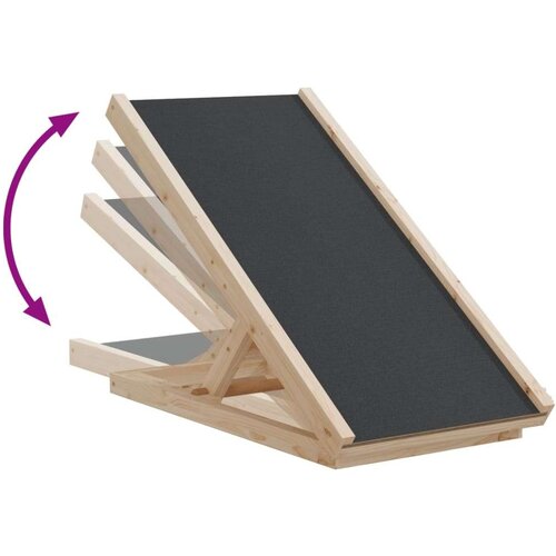 VidaXL Rampa za pse siva 70 x 35 cm od masivne jelovine Slike