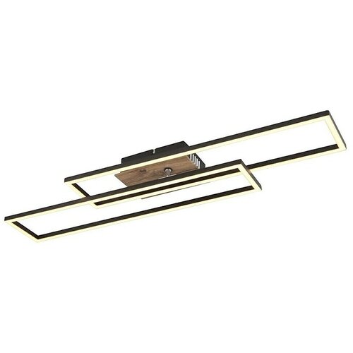 Globo LED stropna svjetiljka Dakari (30 W, D x &amp;Scaron; x V: 800 x 600 x 80 mm, Crna, smeđa, Topla bijela) Slike