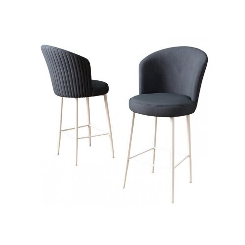 Hanah home set 4 barske stolice alte anthracite white Slike
