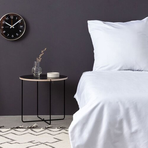  de white white satin single quilt cover set (fr) Cene