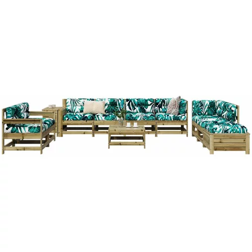  11-dijelni set vrtnih sofa od impregnirane borovine