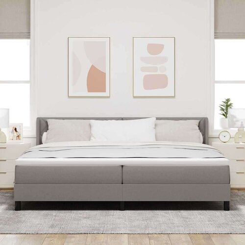  Boxspring krevet s madracem s madracem Sivo-smeđa 200 x 200 cm Slike