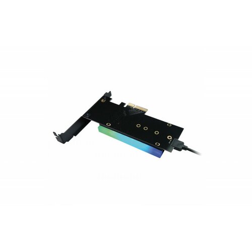 Kontroler LC POWER LC-PCI-M2-NVME-ARGB PCI-E for a M.2 NVME SSD with heatsink and ARGB lighting Slike