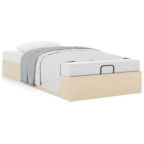 vidaXL Otomanski posteljni okvir brez vzmetnice krem 90x190 cm blago, (21608440) Cene