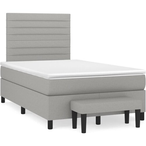 vidaXL Krevet s oprugama i madracem svjetlosivi 120x190 cm od tkanine Cijene