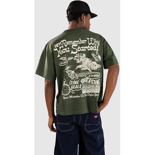 Dravus Positive Message Cropped T-shirt forest green Slike