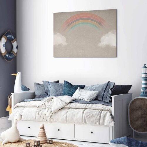  Slika - Rainy June - Colorful Rainbow Emerging from Clouds on a Bright Background 120x80 Standard Slike